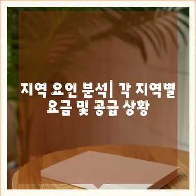 지역 요인 분석| 각 지역별 요금 및 공급 상황