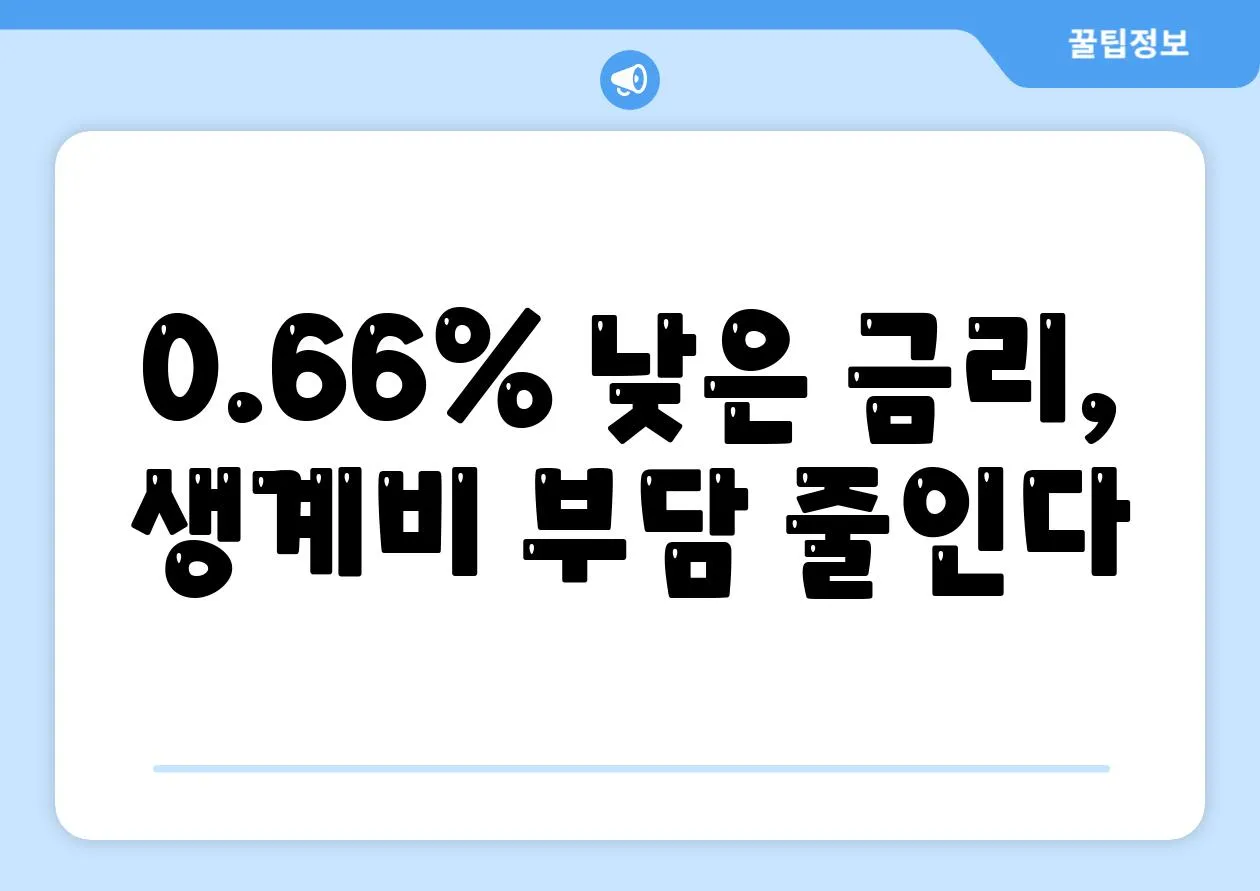 0.66% 낮은 금리, 생계비 부담 줄인다