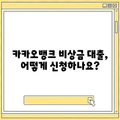 카카오뱅크 비상금 대출 가입조건