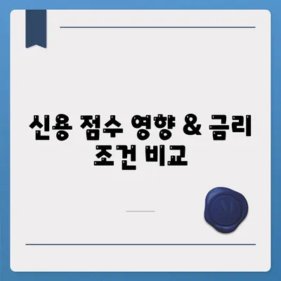 신용 점수 영향 & 금리 조건 비교