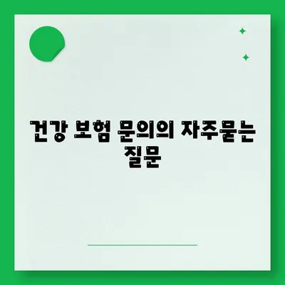 건강 보험 문의