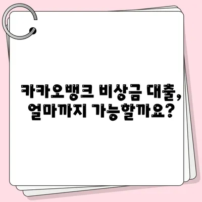 카카오뱅크 비상금 대출 가입조건