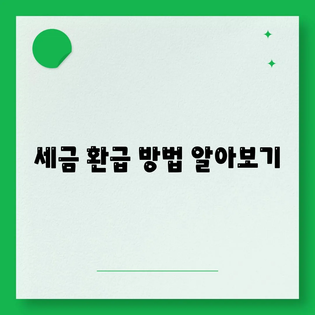 세금 환급 방법 알아보기