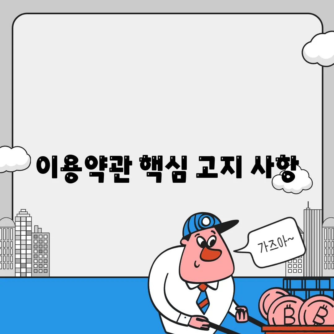 이용약관 핵심 고지 사항