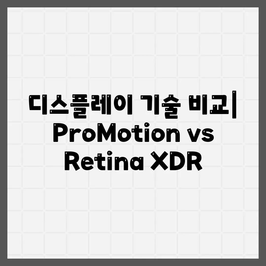 디스플레이 기술 비교| ProMotion vs Retina XDR