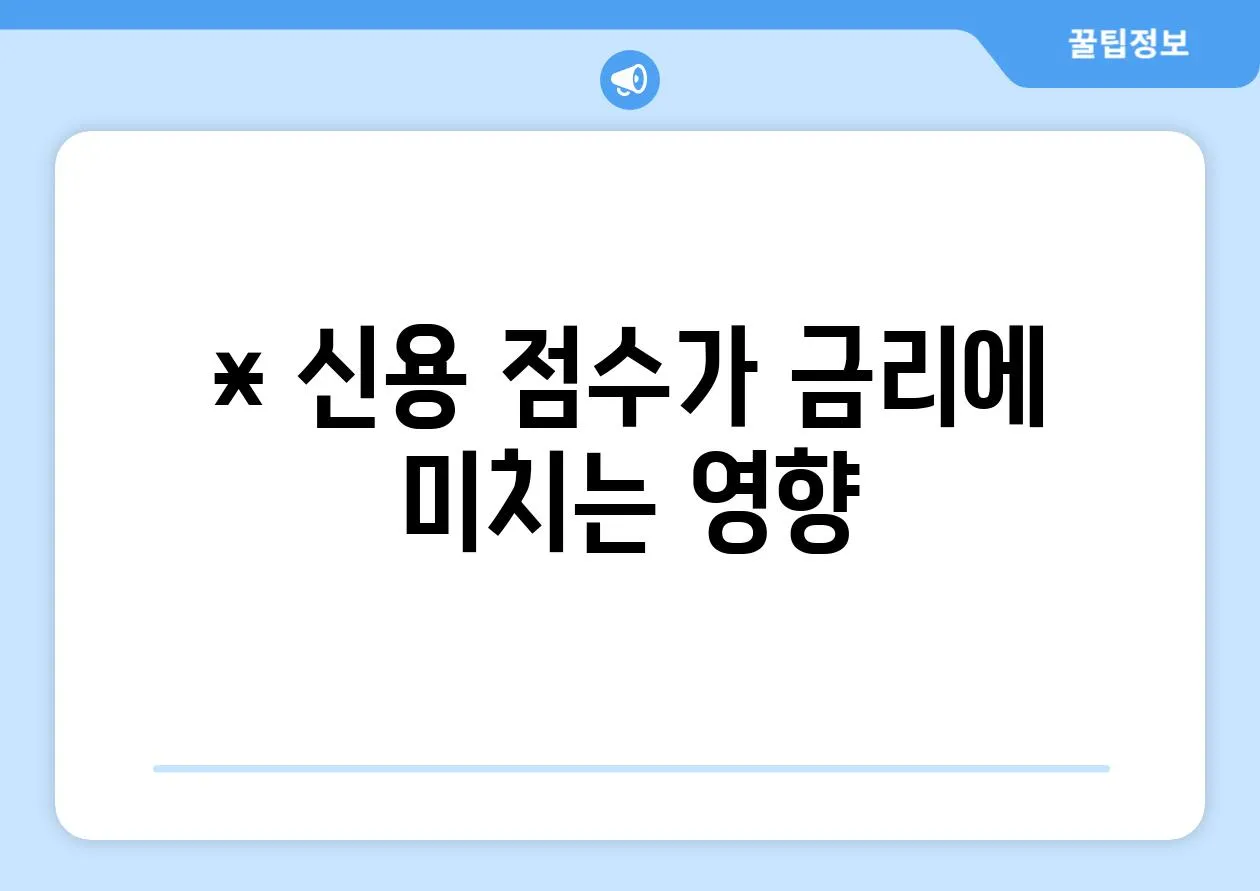 * 신용 점수가 금리에 미치는 영향