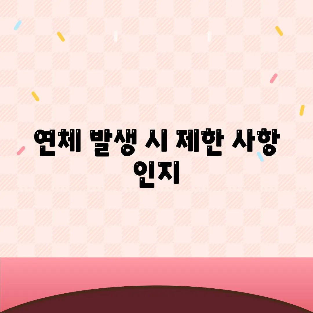 연체 발생 시 제한 사항 인지