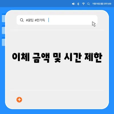 이체 금액 및 시간 제한