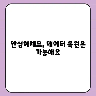 안심하세요, 데이터 복원은 가능해요