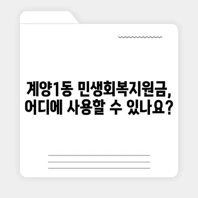 인천시 계양구 계양1동 민생회복지원금 | 신청 | 신청방법 | 대상 | 지급일 | 사용처 | 전국민 | 이재명 | 2024