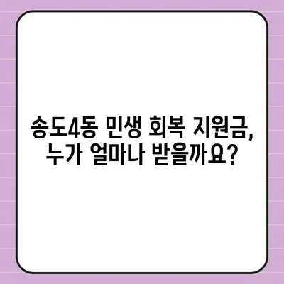 인천시 연수구 송도4동 민생회복지원금 | 신청 | 신청방법 | 대상 | 지급일 | 사용처 | 전국민 | 이재명 | 2024