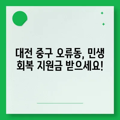 대전시 중구 오류동 민생회복지원금 | 신청 | 신청방법 | 대상 | 지급일 | 사용처 | 전국민 | 이재명 | 2024