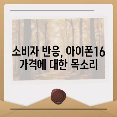 아이폰16 가격에 대한 자신의 의견 제시