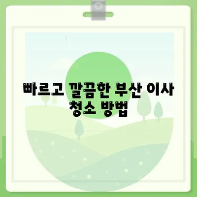 부산이사청소업체 | 똑똑클린에서 최고의 서비스 받기