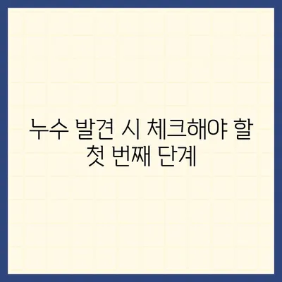 이사 후 누수 원인 찾기