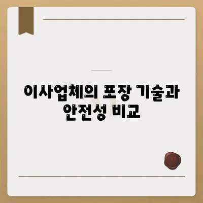 포장 이사업체의 비결 | 최선의 선택을 위한 가이드