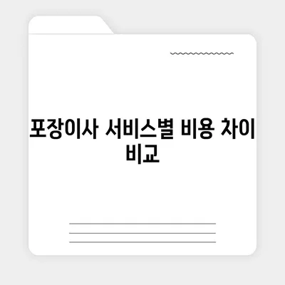 아파트 원룸 포장이사 비용 안내