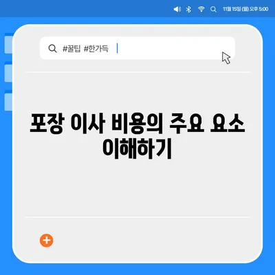 포장 이사 견적 비교 | 비용과 업체 정보