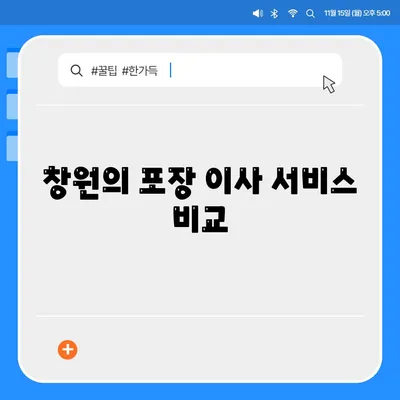 창원 포장 이사 전문업체 | 용달이사, 원룸이사, 반포장이사