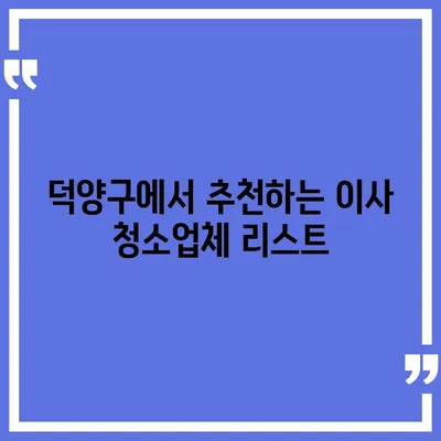 덕양구 이사 청소업체 추천