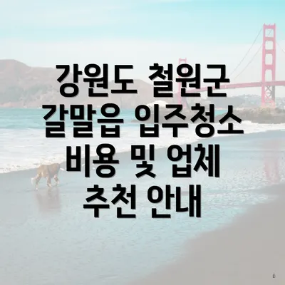 강원도 철원군 갈말읍 입주청소 비용 및 업체 추천 안내