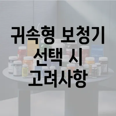 귀속형 보청기 선택 시 고려사항