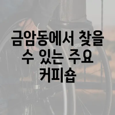 금암동에서 찾을 수 있는 주요 커피숍