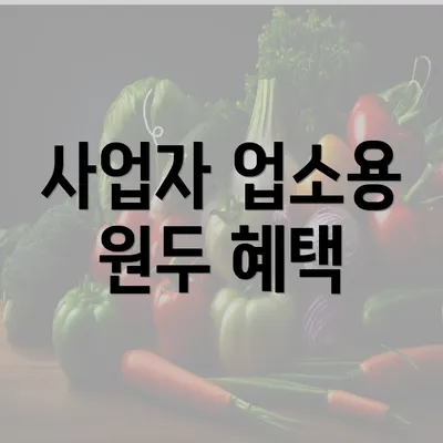 사업자 업소용 원두 혜택