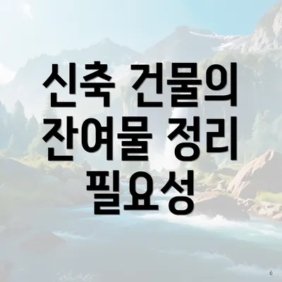 신축 건물의 잔여물 정리 필요성