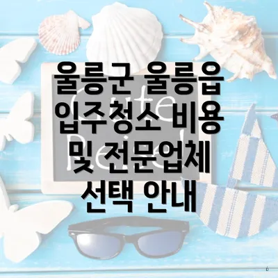 울릉군 울릉읍 입주청소 비용 및 전문업체 선택 안내