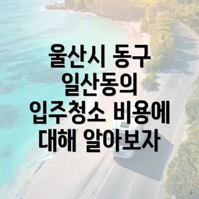 울산시 동구 일산동의 입주청소 비용에 대해 알아보자