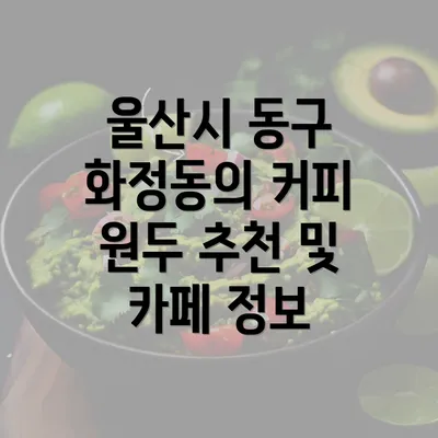 울산시 동구 화정동의 커피 원두 추천 및 카페 정보