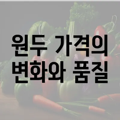 원두 가격의 변화와 품질