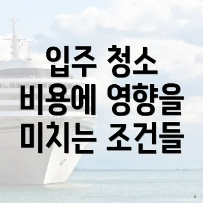 입주 청소 비용에 영향을 미치는 조건들