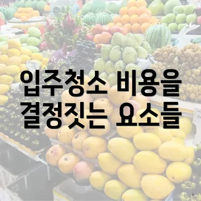 입주청소 비용을 결정짓는 요소들