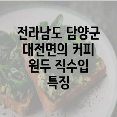 전라남도 담양군 대전면의 커피 원두 직수입 특징