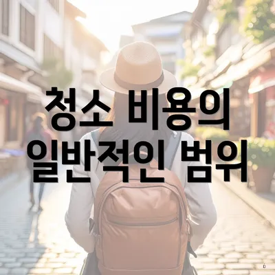 청소 비용의 일반적인 범위