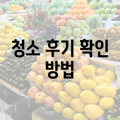 청소 후기 확인 방법