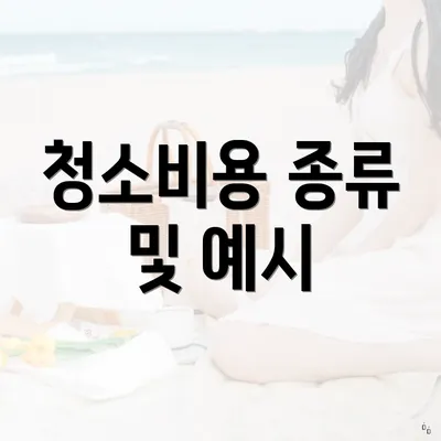 청소비용 종류 및 예시