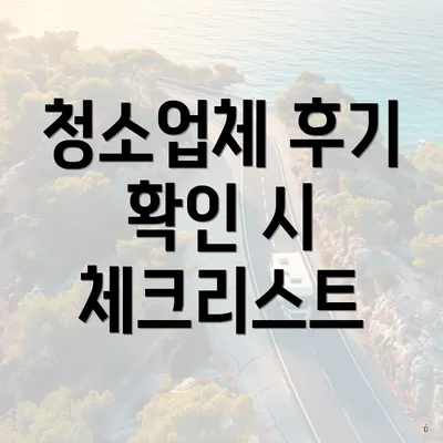 청소업체 후기 확인 시 체크리스트