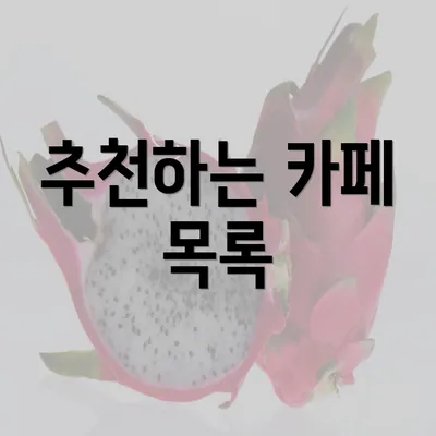 추천하는 카페 목록