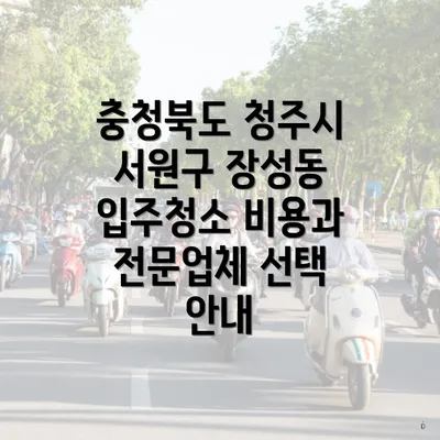 충청북도 청주시 서원구 장성동 입주청소 비용과 전문업체 선택 안내