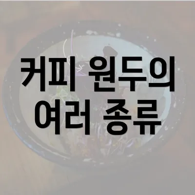 커피 원두의 여러 종류