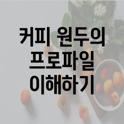 커피 원두의 프로파일 이해하기