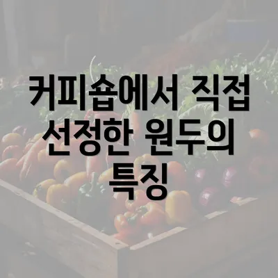 커피숍에서 직접 선정한 원두의 특징