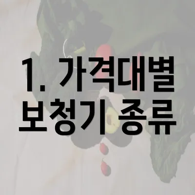 1. 가격대별 보청기 종류