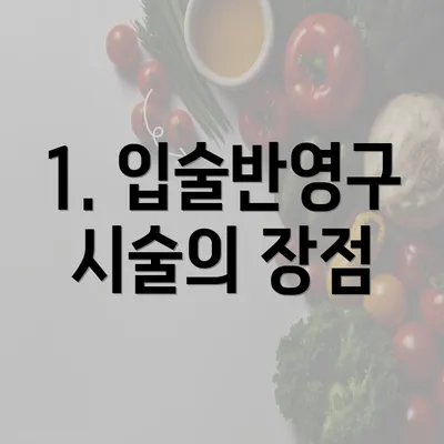 1. 입술반영구 시술의 장점