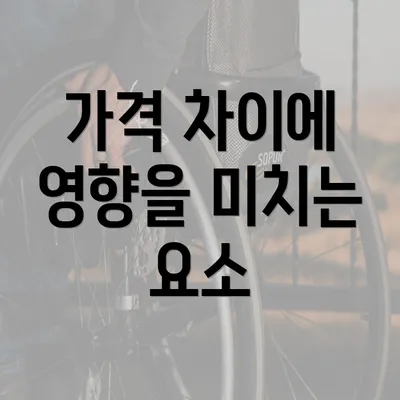 가격 차이에 영향을 미치는 요소