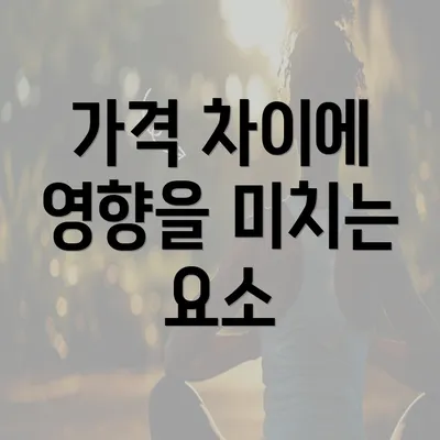 가격 차이에 영향을 미치는 요소