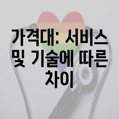 가격대: 서비스 및 기술에 따른 차이